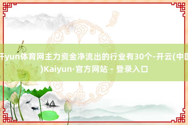 开yun体育网主力资金净流出的行业有30个-开云(中国)Kaiyun·官方网站 - 登录入口