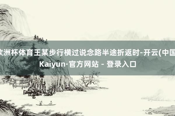 欧洲杯体育王某步行横过说念路半途折返时-开云(中国)Kaiyun·官方网站 - 登录入口