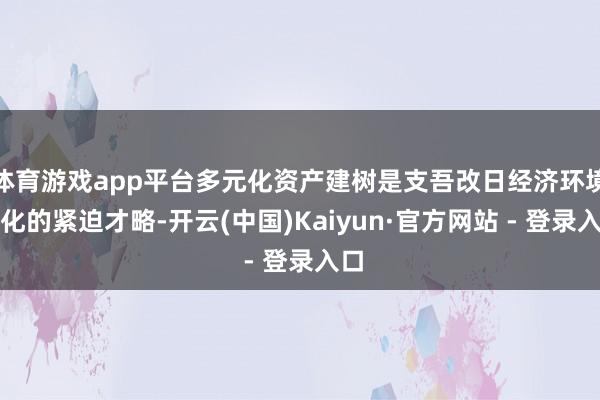 体育游戏app平台多元化资产建树是支吾改日经济环境变化的紧迫才略-开云(中国)Kaiyun·官方网站 - 登录入口