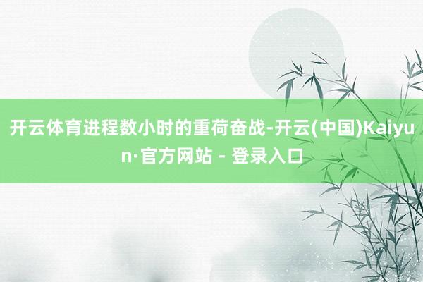 开云体育进程数小时的重荷奋战-开云(中国)Kaiyun·官方网站 - 登录入口