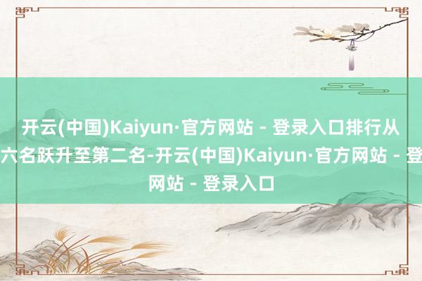开云(中国)Kaiyun·官方网站 - 登录入口排行从世界第六名跃升至第二名-开云(中国)Kaiyun·官方网站 - 登录入口
