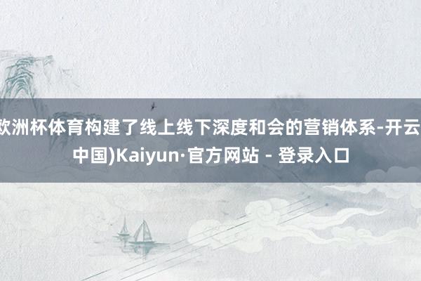 欧洲杯体育构建了线上线下深度和会的营销体系-开云(中国)Kaiyun·官方网站 - 登录入口