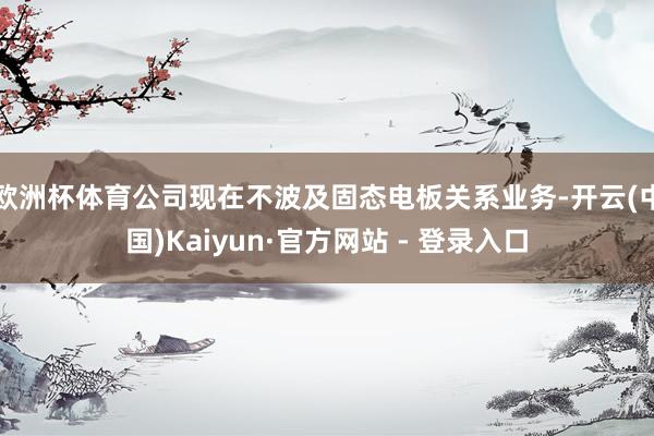 欧洲杯体育公司现在不波及固态电板关系业务-开云(中国)Kaiyun·官方网站 - 登录入口