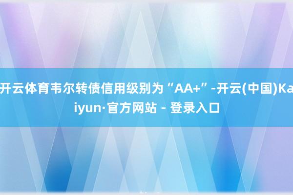 开云体育韦尔转债信用级别为“AA+”-开云(中国)Kaiyun·官方网站 - 登录入口
