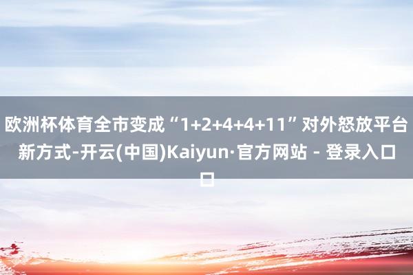 欧洲杯体育全市变成“1+2+4+4+11”对外怒放平台新方式-开云(中国)Kaiyun·官方网站 - 登录入口