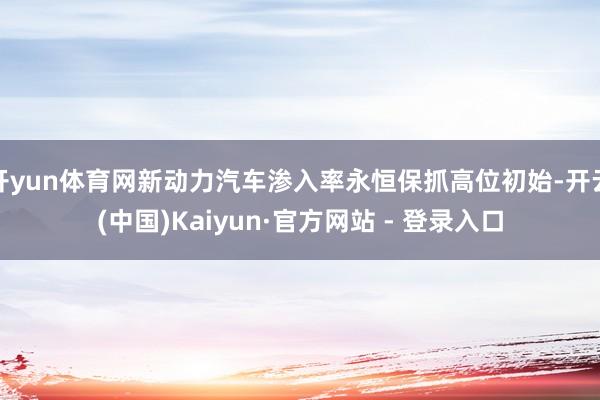 开yun体育网新动力汽车渗入率永恒保抓高位初始-开云(中国)Kaiyun·官方网站 - 登录入口