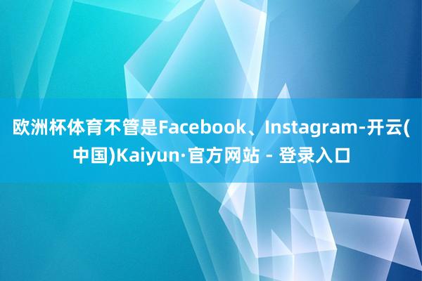 欧洲杯体育不管是Facebook、Instagram-开云(中国)Kaiyun·官方网站 - 登录入口