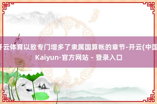 开云体育以致专门增多了隶属国算帐的章节-开云(中国)Kaiyun·官方网站 - 登录入口